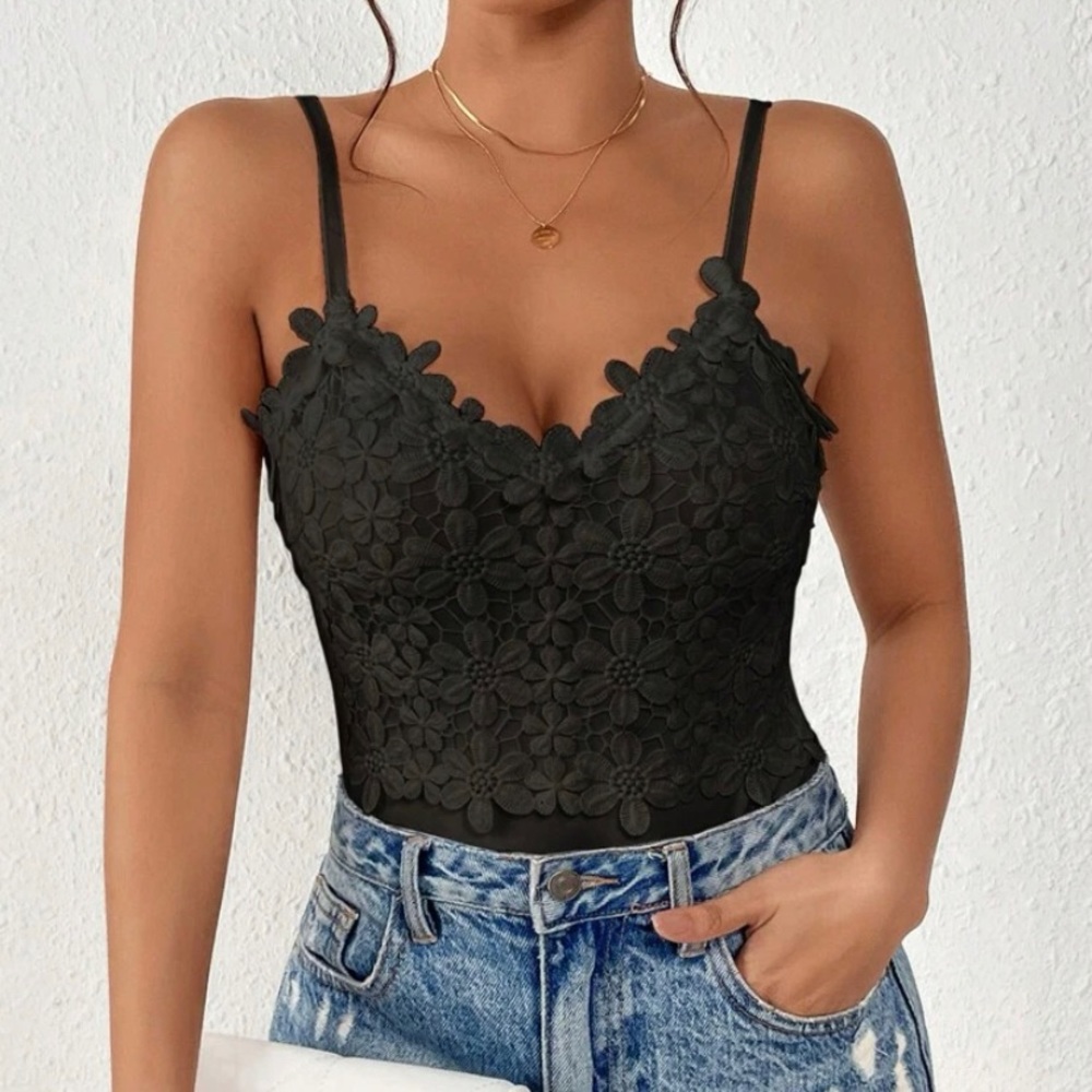 Lace Appliques Cami Bodysuit